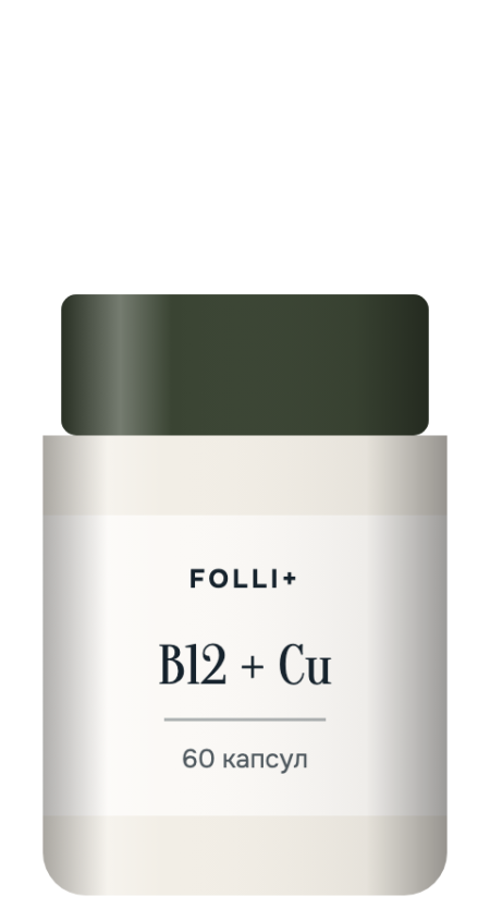 Folli+, Комплекс B12, мідь, D3, залізо